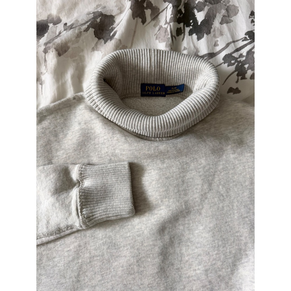 Polo Ralph Lauren Mens Heather Grey Turtleneck Sweatshirt Size S Relaxed Fit
